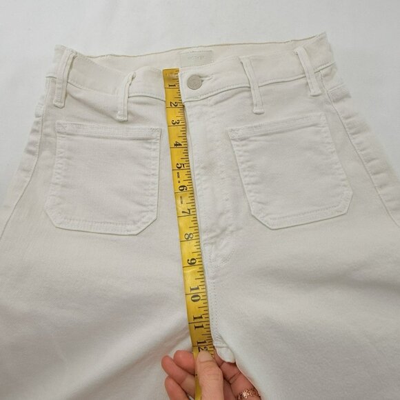 Mother Jeans Bootcut Wide Flared Pants Women Size 28 High Rise Cream Boho Retro - Picture 6 of 12
